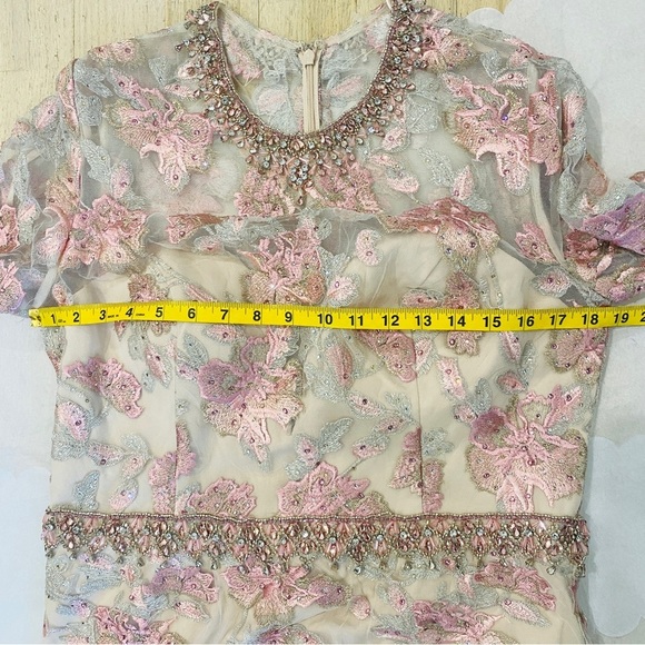 Mac Duggal pink Floral Embroidered Tulle Column Gown - Picture 12 of 16